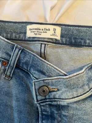 Women’s Abercrombie & Fitch Light Blue The Super Skinny High Rise Jeans thumbnail 3