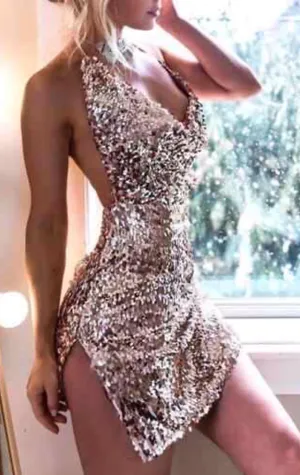 Rose gold sequin dress, size M Size M thumbnail 1