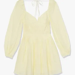 ASTR The Label Carina Butter Yellow Long Sleeve Corset Mini Dress Large thumbnail 2