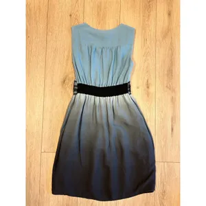 Y2K Single Dress Womens Silk‎ Ombre Crystal Mesh Mini Cocktail Dress Blue Navy S thumbnail 5