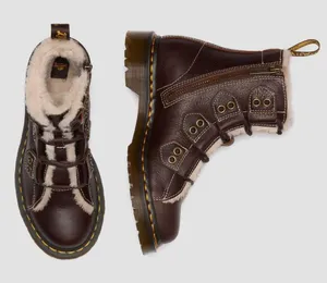 Dr. Martens 1460 Faux Fur Lined Lace-to-toe Leather Boots thumbnail 1