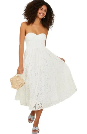 Altar'd State Karen White Lace Midi Dress Size S thumbnail 1