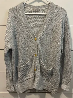 J Crew Sequin V-neck cardigan sweater thumbnail 2