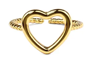 Boutique NEW Women's 14k Gold Plated .925 Twist Band‎ Ring, Adjustable thumbnail 1