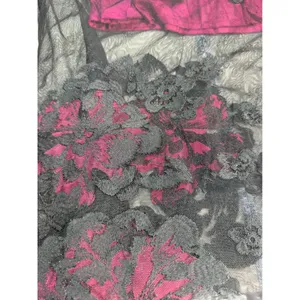 Tracy Reese Mesh Floral Midi Dress S Black Burgundy Gothic Whimsigoth Dark Moody thumbnail 8