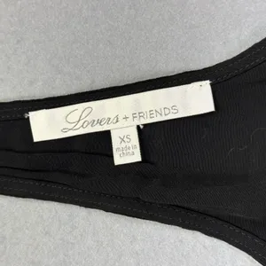Lovers + Friends Womens XS Black Silver Metallic Shimmer Racerback‎ Camisole Top thumbnail 2