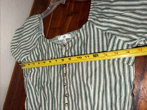 NEW Anthropologie E & M stripe top beach vacation cruise summer Button-Up Shirt thumbnail 5