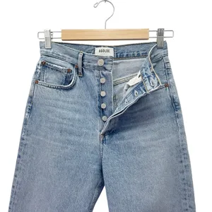 AGOLDE 90s Crop Mid-Rise Loose Straight Jeans Medium Wash Size 23 Organic Denim thumbnail 6