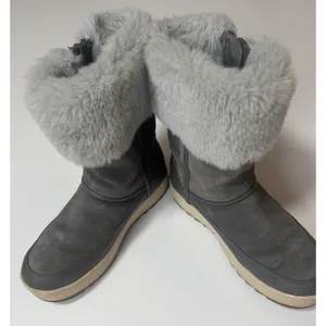 Koolaburra by UGG Womens Grey Suede Faux Fur Zip Winter Boots 1105889‎ Size 6 thumbnail 4