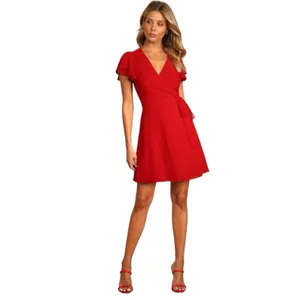Lulus Much to Celebrate Red Swiss Dot Wrap Dress Large thumbnail 16