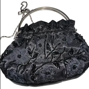Beaded clutch purse with shoulder chain vintage thumbnail 4