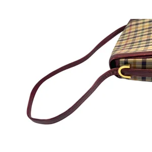 Vintage 70's Daks London Tartan House Check Shoulder Bag Crossbody Purse Brass thumbnail 5