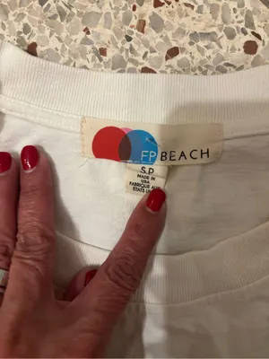 Free people beach oversized off white tshirt dress small thumbnail 2