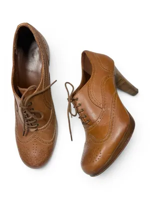L.L. Bean Signature Gorgeous Leather High Heel Lace Up Pumps S-578 Sz 8.5 thumbnail 1
