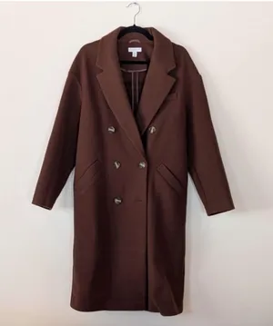 Topshop Brown Pea Coat Double Breasted Size 2 thumbnail 1
