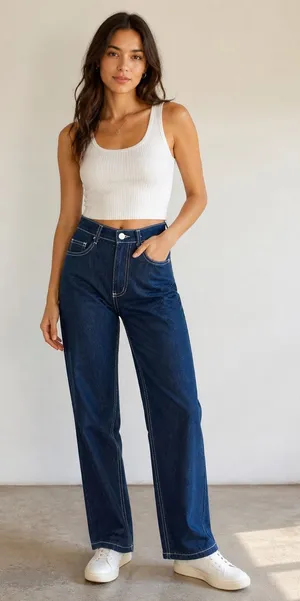 Unbranded Women's Raw Indigo High Rise Jeans 100% Cotton 26x28 USA thumbnail 1