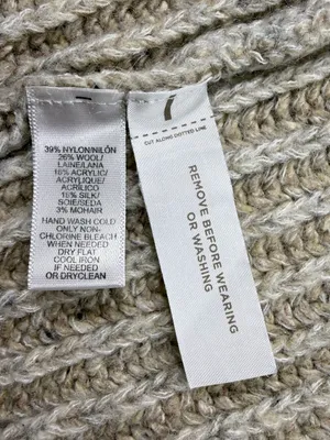 LOFT Wool Silk Blend Beige Chunky Open-Front Cardigan Size Small thumbnail 5