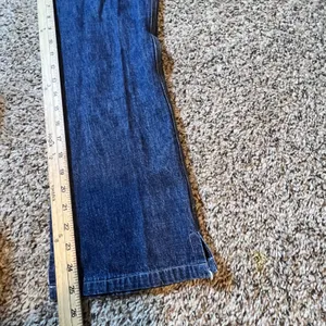 Old Navy Blue Jeans Womens 4 Dark Wash Carpenter Wide Leg High Rise Side‎ Slit thumbnail 5