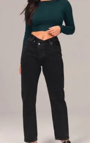 Abercrombie 90’s straight ultra high rise crossover jeans curve love thumbnail 1