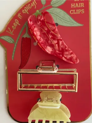 Chili nwt Pepper & Gold Hair Clip Set - 3 Pack thumbnail 2
