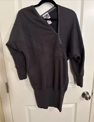 Prairie Underground Half Zip Asymmetrical Sweatshirt Mini Dress Size Medium thumbnail 1