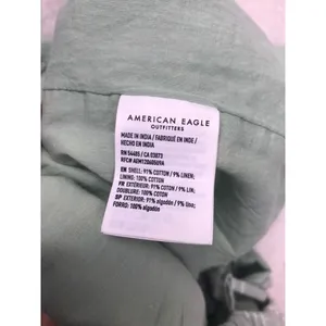 American Eagle‎ Mini Dress Womens M Green NWT Mixed Gingham Plaid Linen Blend thumbnail 4