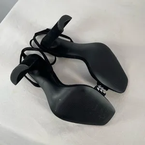 Steve Madden Popular Studded Square Toe Heeled Sandal‎ in Black Size 8 thumbnail 6