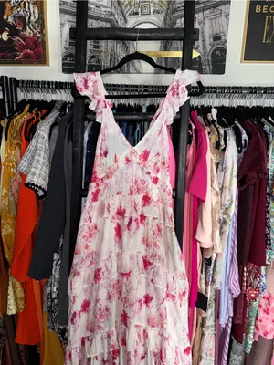 MISA Los Angeles x REVOLVE Morrison Floral Ruffle Midi Dress Women’s Small EUC thumbnail 6