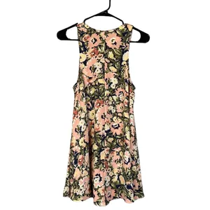 Olivaceous Pink Multicolor Floral Tropical Sleeveless Summer Dress Women Sz M thumbnail 2
