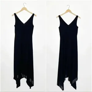 David Meister Black Handkerchief Hem Cocktail Dress Size 6 Sleeveless thumbnail 3