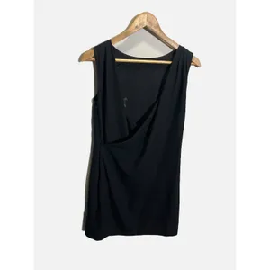 Banana Republic Shift Dress Womens 2 Black Draped Open Back Cocktail Minimalist thumbnail 4