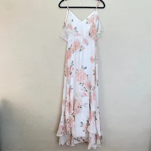 Lulu's Take You There Ivory Floral Print Maxi Dress size XS‎ thumbnail 3