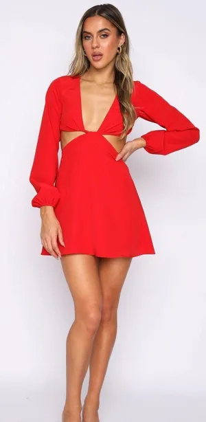 White Fox What You Feel Mini Dress Red thumbnail 3