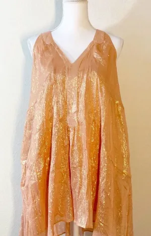 Looking for - Shimmery Peach Metallic Sleeveless Tunic thumbnail 1
