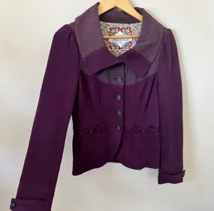Free People Eggplant Blazer Sz 10 thumbnail 2