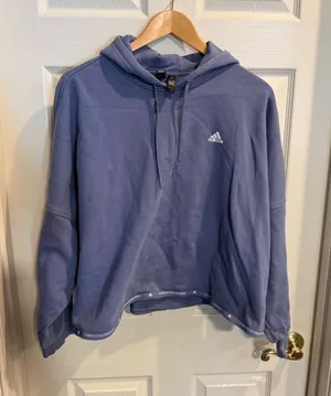 adidas Lavender Crewneck Cropped Hoodie thumbnail 1