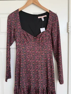 Anthropologie HUTCH Chase Tiered Long Sleeve Floral Midi Cottage‎ Dress S NWT thumbnail 5