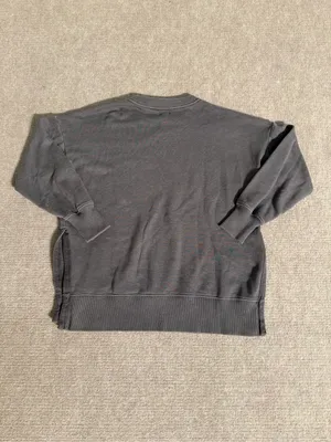 Aerie Women’s Charcoal Gray Cozy Split Hem Oversized Crewneck Sweatshirt - XS thumbnail 5
