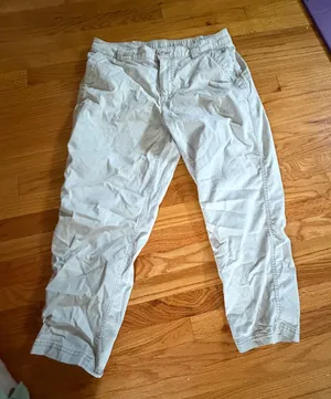 Old Navy High-Rise OG Chino Pants Size L Beige Khaki Elastic Back Straight Leg thumbnail 1