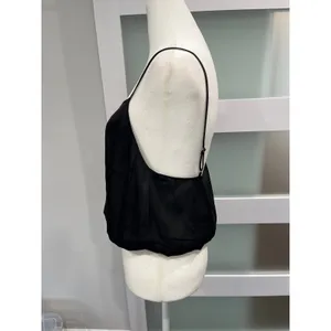 SeaShell Black V-Neck Cropped Camisole Top Adjustable Straps Size M‎ JT512D thumbnail 4