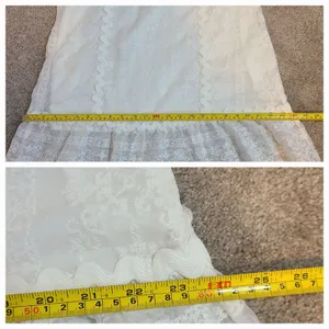 Beulah Style Exquisite Lace Long Midi Dress Medium White Bridal Cottage Prairie thumbnail 9