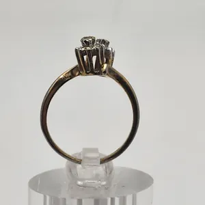 Vintage Joseph Esposito 14K HGE & Clear Rhinestone Cocktail Ring (6.75) thumbnail 5