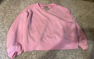 super cute pink target sweatshirt with open back  thumbnail 1