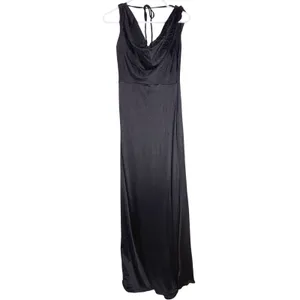 NWT Popilush Shapewear Maxi‎ Dress Cowl Neck Built-In Bra Black Small thumbnail 6