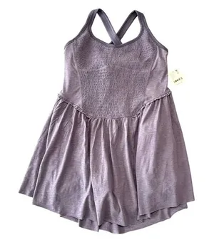 FP Movement Free People Smockin‎ Hot Dress Exercise Dress Graphite Purple NWT thumbnail 1