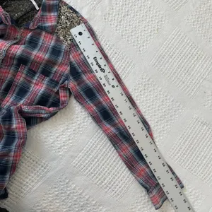 Free People Little Bit of Sugar plaid flannel sequin mesh panels TLS2 3585 thumbnail 5