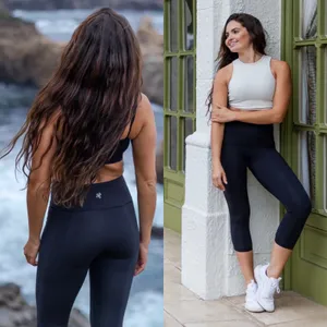 Sweetflexx Black Booty Band Capri Resistance Toning Leggings Size 10 Ruched thumbnail 2