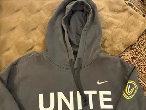 Mens Gray Hooded Nike Sweatshirt Size Large thumbnail 4