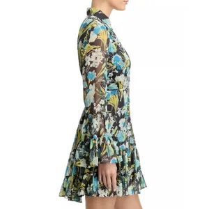 Cinq À Sept Lyra Obsidian Tossed Floral Mini Dress Ruffle Tiered Size 8 thumbnail 5