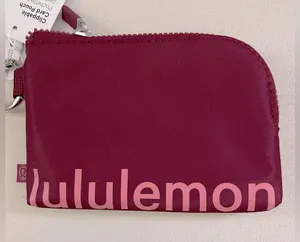 Lululemon NWT Clippable Card Pouch Burgundy Wristlet thumbnail 4